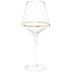 Maisons Du Monde Verres à Vin Verre à Pied Avec Liseré Doré - Lot De 6