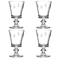 La Rochère Verres à Vin Verre à Pied Mécanique En Verre Transparent- Set De 4