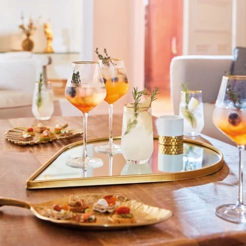 Cristal D’Arques Verres à Vin Verre à Pied Universal Bord Or 47cl - Lot De 4 2 Cristal D’Arques Verres à Vin Verre à Pied Universal Bord Or 47cl - Lot De 4 – Image 2