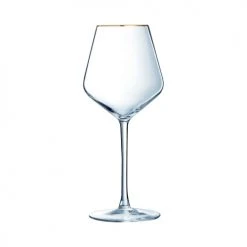 Cristal D’Arques Verres à Vin Verre à Pied Universal Bord Or 47cl - Lot De 4
