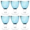 Maisons Du Monde Verres à Vin Verre à Vin En Verre Bullé Bleu - Lot De 6