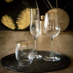 Maisons Du Monde Vaisselle De Noël Verre à Vin En Verre Et Fil Doré - Lot De 6 -Verres Soldes Boutique verre a vin en verre et fil dore 1000 13 6 186146 6