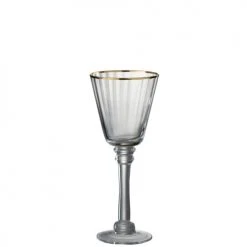 Wadiga Verres à Vin Verre à Vin En Verre Transparent Et Liseré Doré 20cl