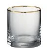 Wadiga Verres De Bar Verre à Whisky En Verre Transparent Et Liseré Doré 35cl