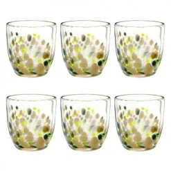 Maisons Du Monde Verres à Eau Verre En Verre Transparent Motifs Multicolores - Lot De 6