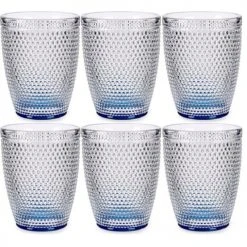 Wadiga Verres à Eau Fond Bleu De Cobalt 30cl - Lot De 6