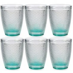Wadiga Verres à Eau Fond Turquoise 30cl - Lot De 6