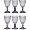 Wadiga Verres à Eau Pieds Anthracite Points 24cl - Lot De 6
