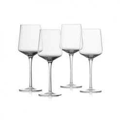 Zone Denmark Verres à Vin Blanc En Verre Transparent - Lot De 4
