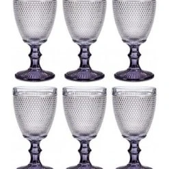 Wadiga Verres à Vin Pieds Turquoise Points 33cl - Lot De 6 -Verres Soldes Boutique verres a vin pieds anthracite points 33cl lot de 6
