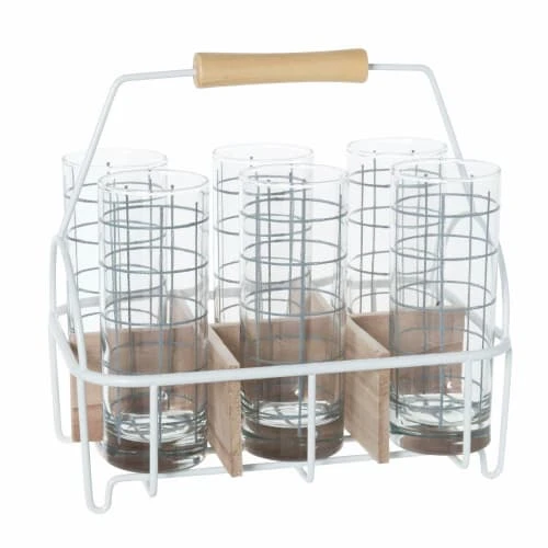 Maisons Du Monde Verres à Eau Verres En Verre Motifs à Carreaux Bleu Gris Et Support En Métal Blanc 1 Maisons Du Monde Verres à Eau Verres En Verre Motifs à Carreaux Bleu Gris Et Support En Métal Blanc